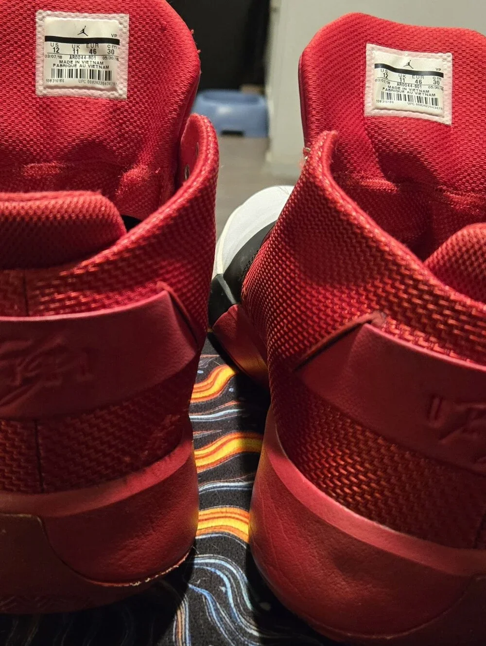 Jordan White & Red Slip-On Shoe Covers